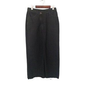 Happily Grey High-Waisted Black Denim Maxi Skirt With Raw Hem Size 25 Cotton Ble